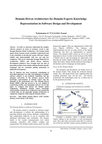 Domain Driven Architecture for Domain Experts Knowledge - IRD India