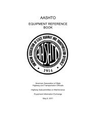 AASHTO Equipment Reference Book 2011 Format