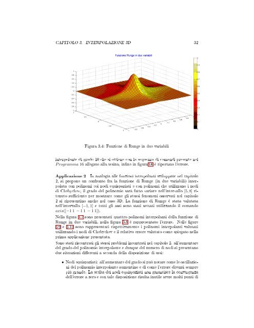 Analisi dell'errore dei Polinomi interpolanti e applicazioni in 3D