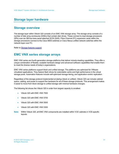 VCE Vblock™ System 320 Gen 3.1 Architecture Overview