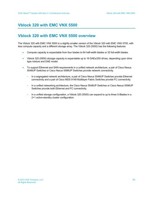 VCE Vblock™ System 320 Gen 3.1 Architecture Overview