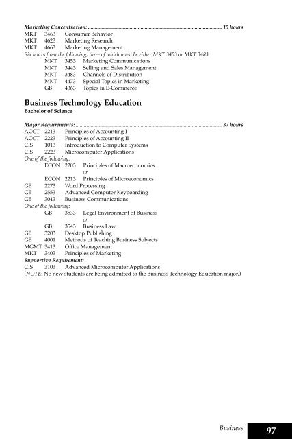 2003-2005 Catalog - University of Arkansas at Monticello