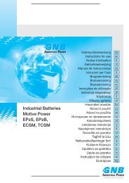 Industrial Batteries Motive Power EPzS, EPzB, ECSM, TCSM