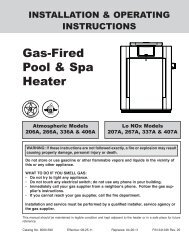 Gas-Fired Pool & Spa Heater – INSTALLATION - Rheem