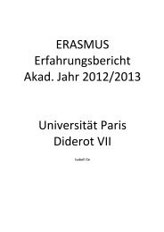 Erfahrungsbericht WS 12 / 13 - Erasmus