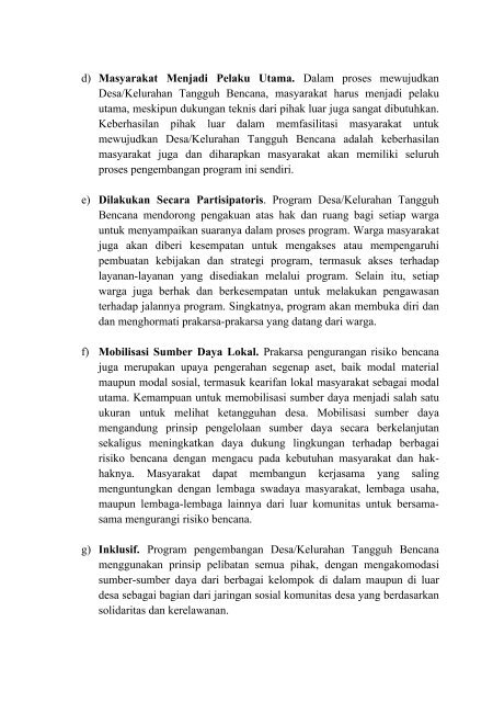 Peraturan Kepala BNPB No.01 Tahun 2012