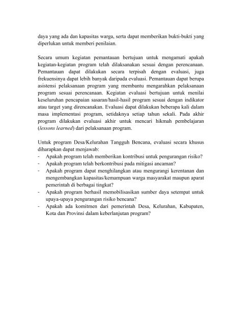 Peraturan Kepala BNPB No.01 Tahun 2012