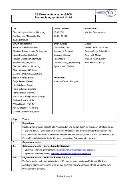 Nr. 01 Besprechungsprotokoll - Sitzung am 23.03.2012