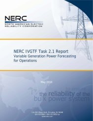 Variable Generation Power Forecasting for Operations - NERC