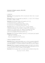 Istituzioni di Algebra superiore, 2012–2013. Esercizi per l'esame ...