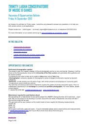 Vacancies & Opportunities Bulletin Friday 14 September 2012 - Laban