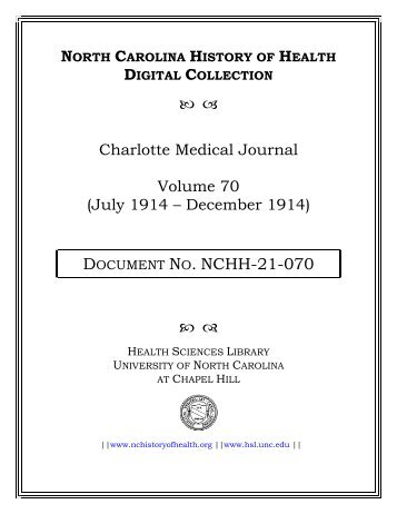 Vol. 70, 1914 - University of North Carolina at Chapel Hill