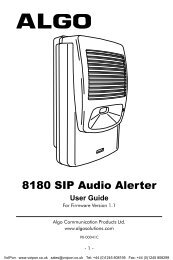 Algo 8180 SIP Audio Alerter User Guide (PDF)