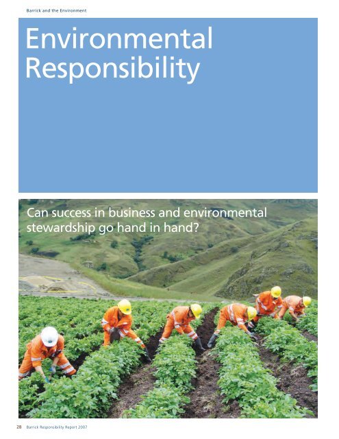 2007 Responsibility Report - English (PDF) - Barrick Gold Corporation