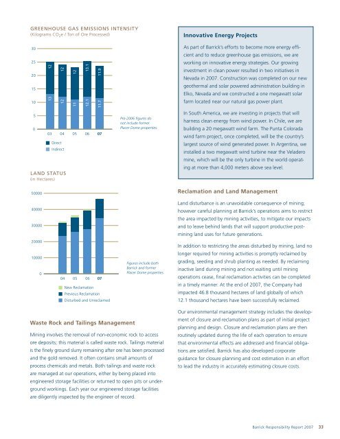 2007 Responsibility Report - English (PDF) - Barrick Gold Corporation