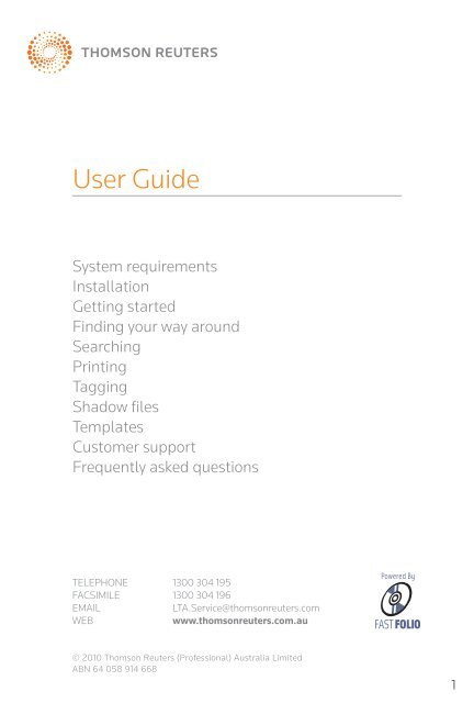 Folio User Guide - Thomson Reuters