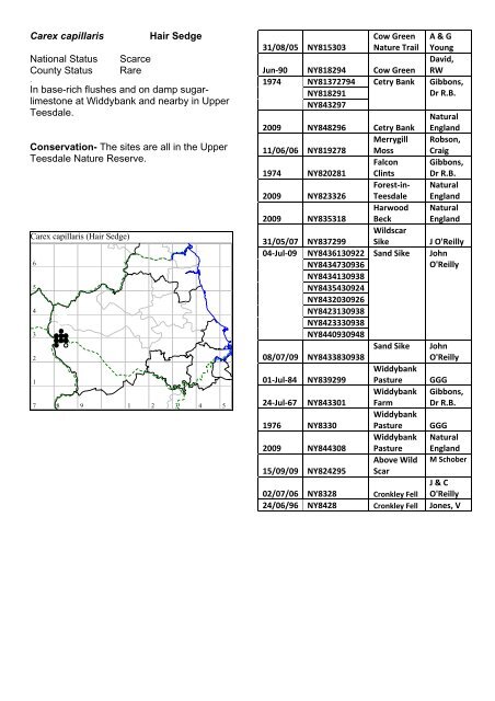 Durham Rare Plant Register - Botanical Society of the British Isles