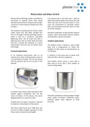 Plasma Clean and Odour Control Product Bulletin - MGK