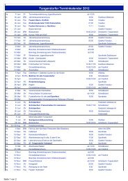 Tangendorfer Veranstaltungskalender 2012