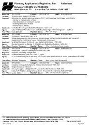 Week 20-Planning applications made between 13/08/2012 and 19 ...