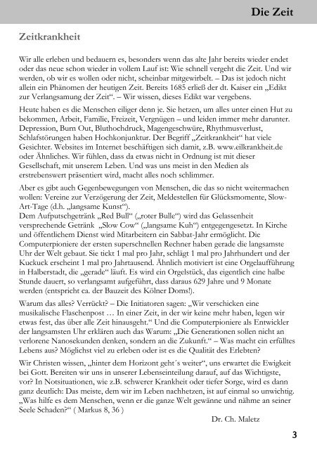 Kirchennachrichten Bleicherode&Niedergebra; Jan-Feb 2013