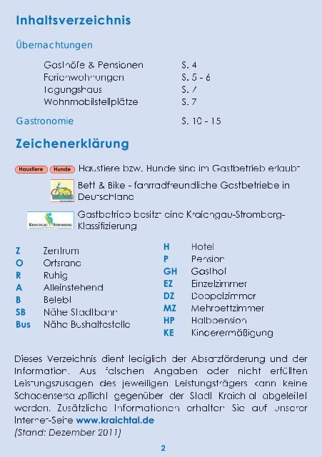 Gaststätten- und Unterkunftsverzeichnis - Stadt Kraichtal