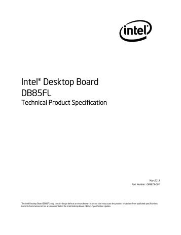 IntelÂ® Desktop Board DB85FL Technical Product ... - MgManager