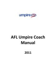 AFL Umpire Coach Manual - AFL Community