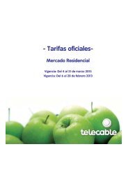 Tarifas oficiales - Telecable