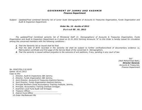 Updated/Final combined Seniority list of Ministerial Staff of Accounts ...