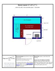 Sauna Layout 6' x 8' x 7' h - Superior Sauna & Steam