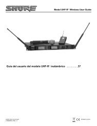 Shure UHF-R Wireless User Guide Spanish