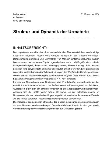 1994 Struktur und Dynamik der Urmaterie - Struktron