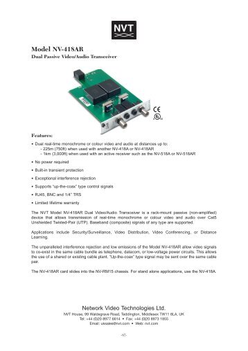 Model NV-418AR - CBC CCTV