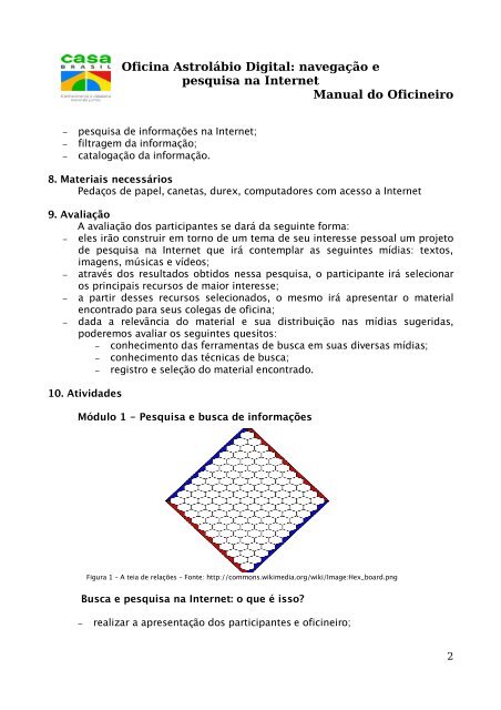 Oficina Astrolábio Digital: navegação e pesquisa na Internet Manual ...