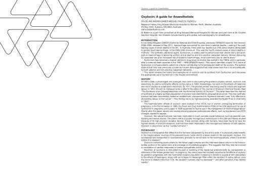 Australasian Anaesthesia 2011 - Australian and New Zealand ...