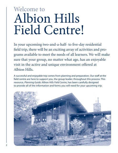 Albion Hills Field Centre - Toronto and Region Conservation Authority