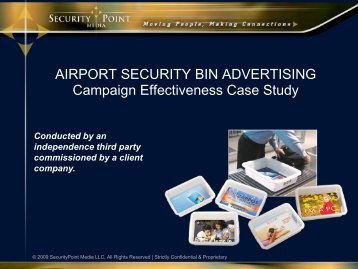 AIRPORT SECURITY BIN ADVERTISING Campaign Effectiveness ...