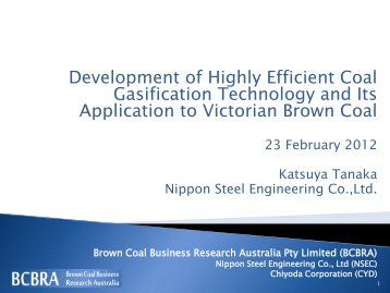 Development of High Efficient Coal Gasification Technology and Its ...