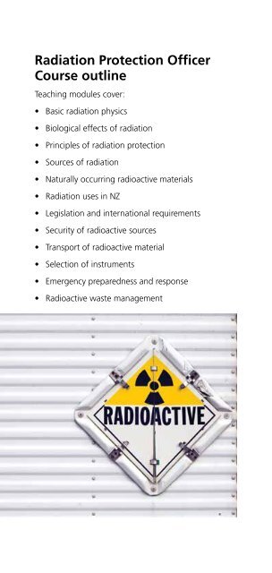radiation protection officer training course - Environmental Science ...