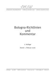 Bologna-Richtlinien der SUK - Schweizerische UniversitÃ¤tskonferenz