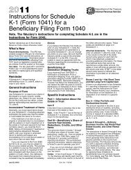2011 Instruction 1041 Schedule K-1