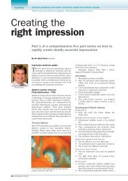 Creating the right impression - Southern Cross Dental Laboratories