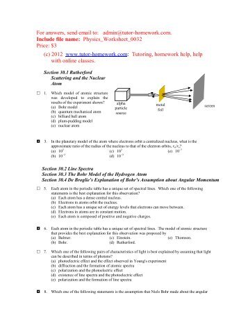 Section 1 - Tutor-Homework.com