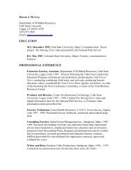 Resume - Forestry - Utah State University