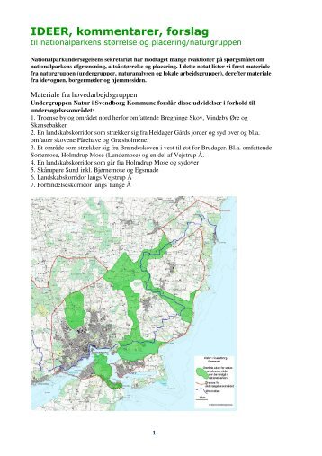 IDEER, kommentarer, forslag - Nationalpark Sydfyn