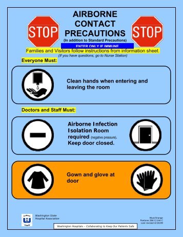 airborne contact precautions - Washington State Hospital Association