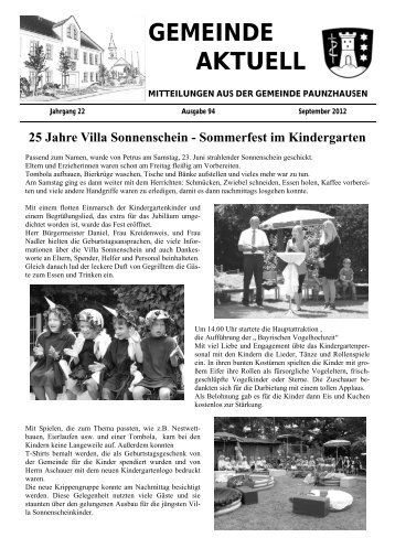 Die nächste Ausgabe der „Gemeinde Aktuell“ - Paunzhausen