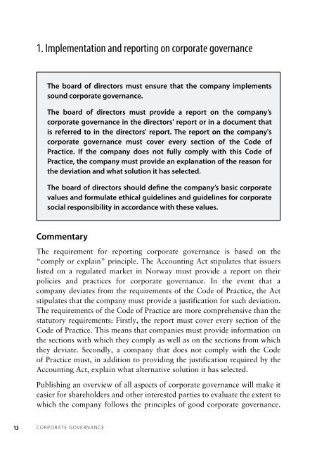 The Norwegian Code of Practice for Corporate Governance - Statoil