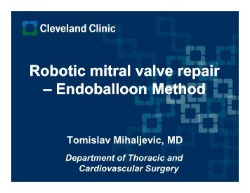 Robotic mitral valve repair âEndoballoon Method Endoballoon Method